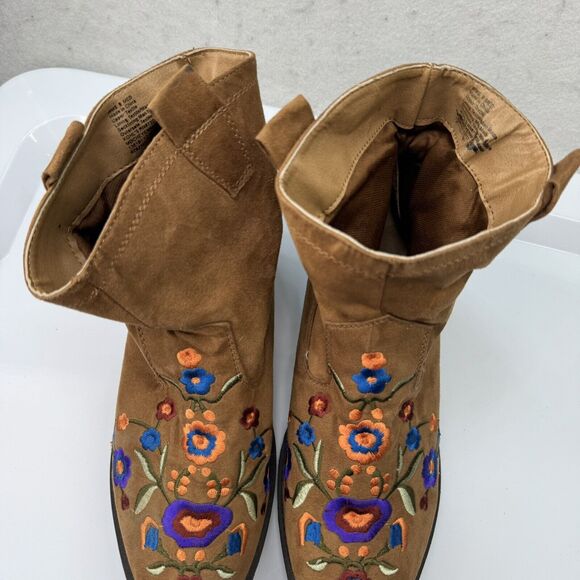 Mudd Cheyenne Floral Embroidered Ankle Booties Women’s Boots Size 9 Cowgirl Boho - Picture 7 of 11